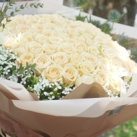 99朵玫瑰花束-進口白玫瑰花【AA208】高雄花店綺麗屋