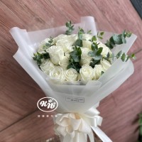 白玫瑰花束【AA254】高雄花店綺麗屋